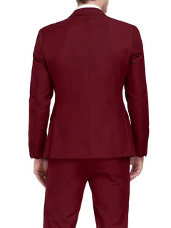 Driedelig heren pak met slim fit en glanzende afwerking