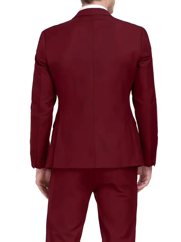 Driedelig heren pak met slim fit en glanzende afwerking