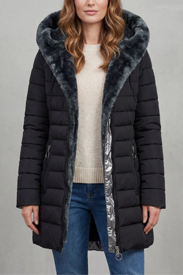 Winter parka met faux fur