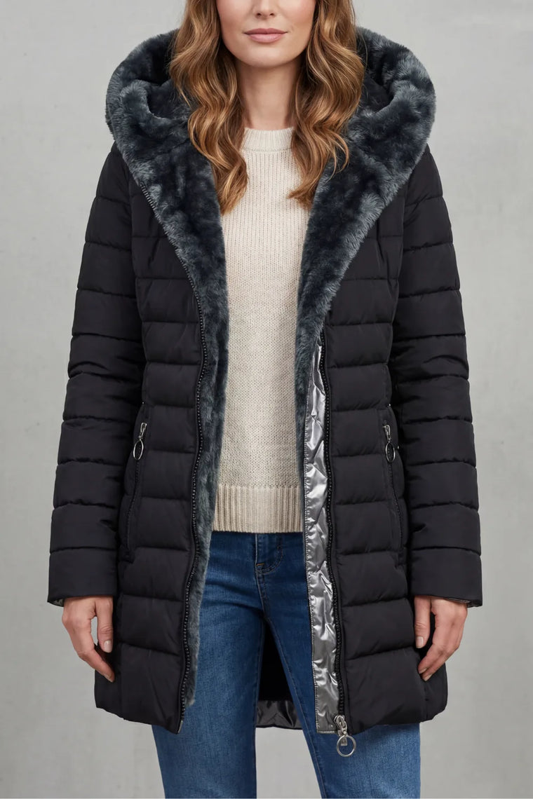 Winter parka met faux fur