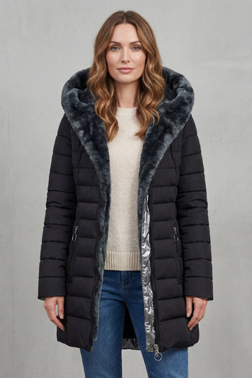 Winter parka met faux fur
