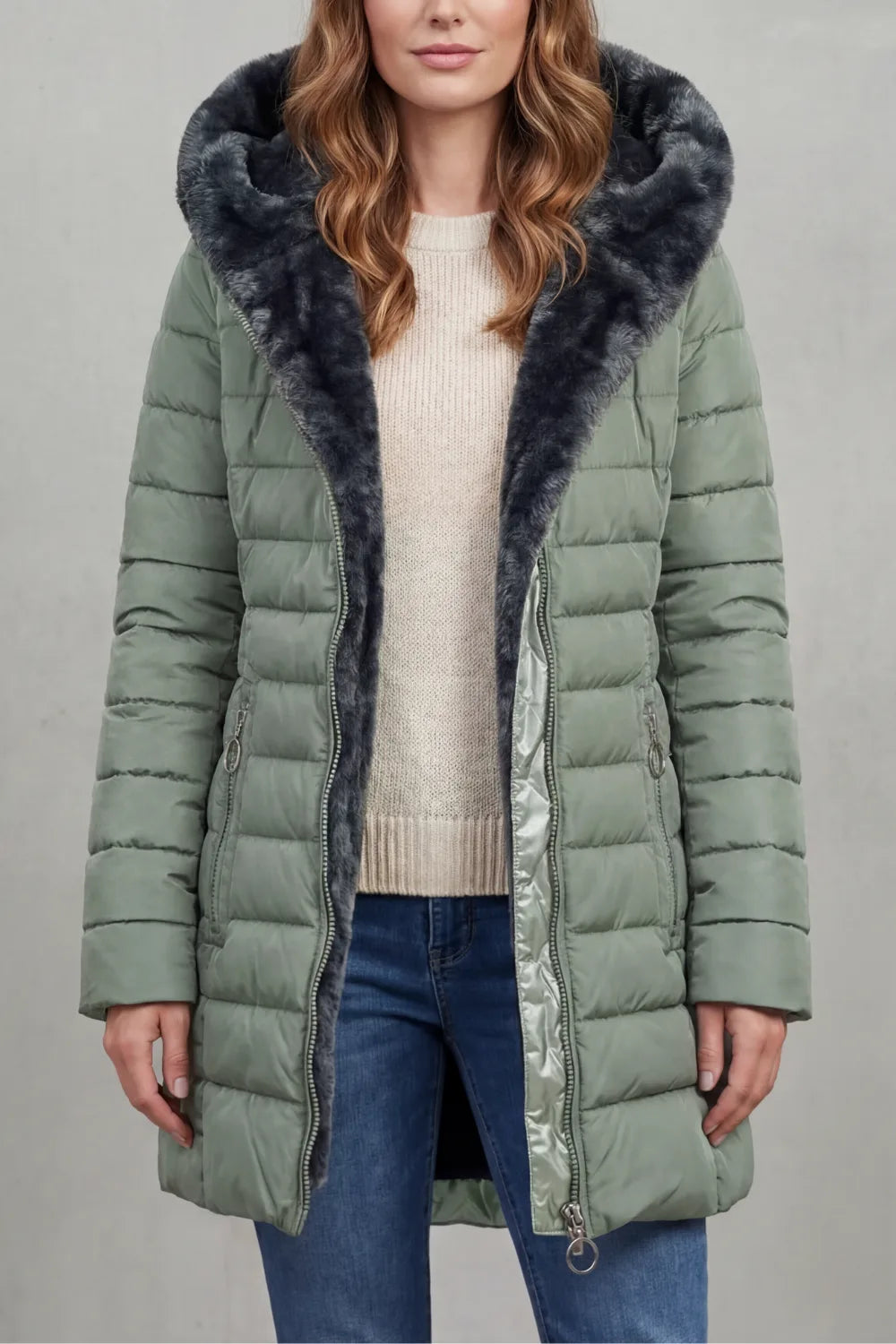 Winter parka met faux fur