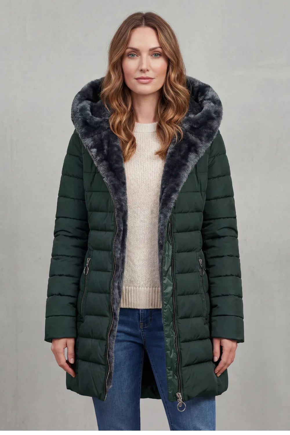 Winter parka met faux fur