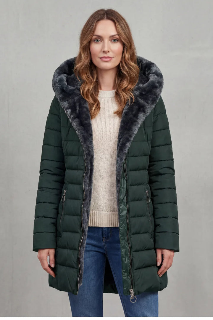 Winter parka met faux fur