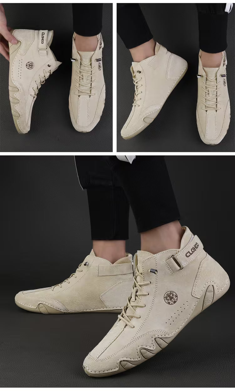 Enkellaarzen met elastische sluiting en ronde neus