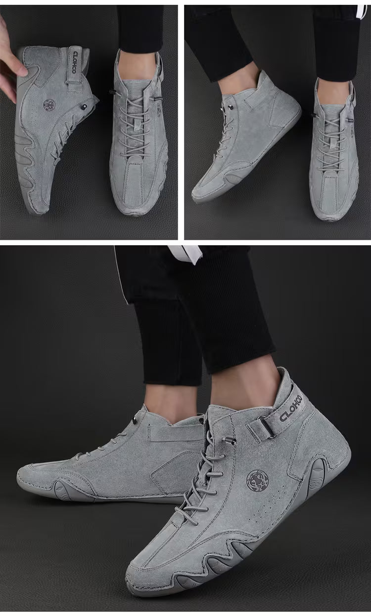 Enkellaarzen met elastische sluiting en ronde neus