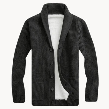 Fleece cardigan met schouderkraag en voorzakken