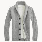 Fleece cardigan met schouderkraag en voorzakken