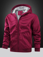 Fleece jas met capuchon en ritssluiting