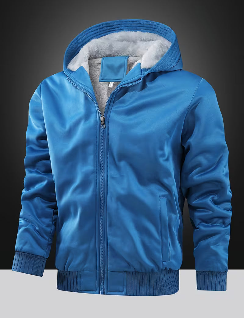 Fleece jas met capuchon en ritssluiting