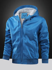 Fleece jas met capuchon en ritssluiting