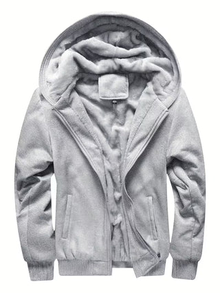Fleece jas met capuchon en ritssluiting