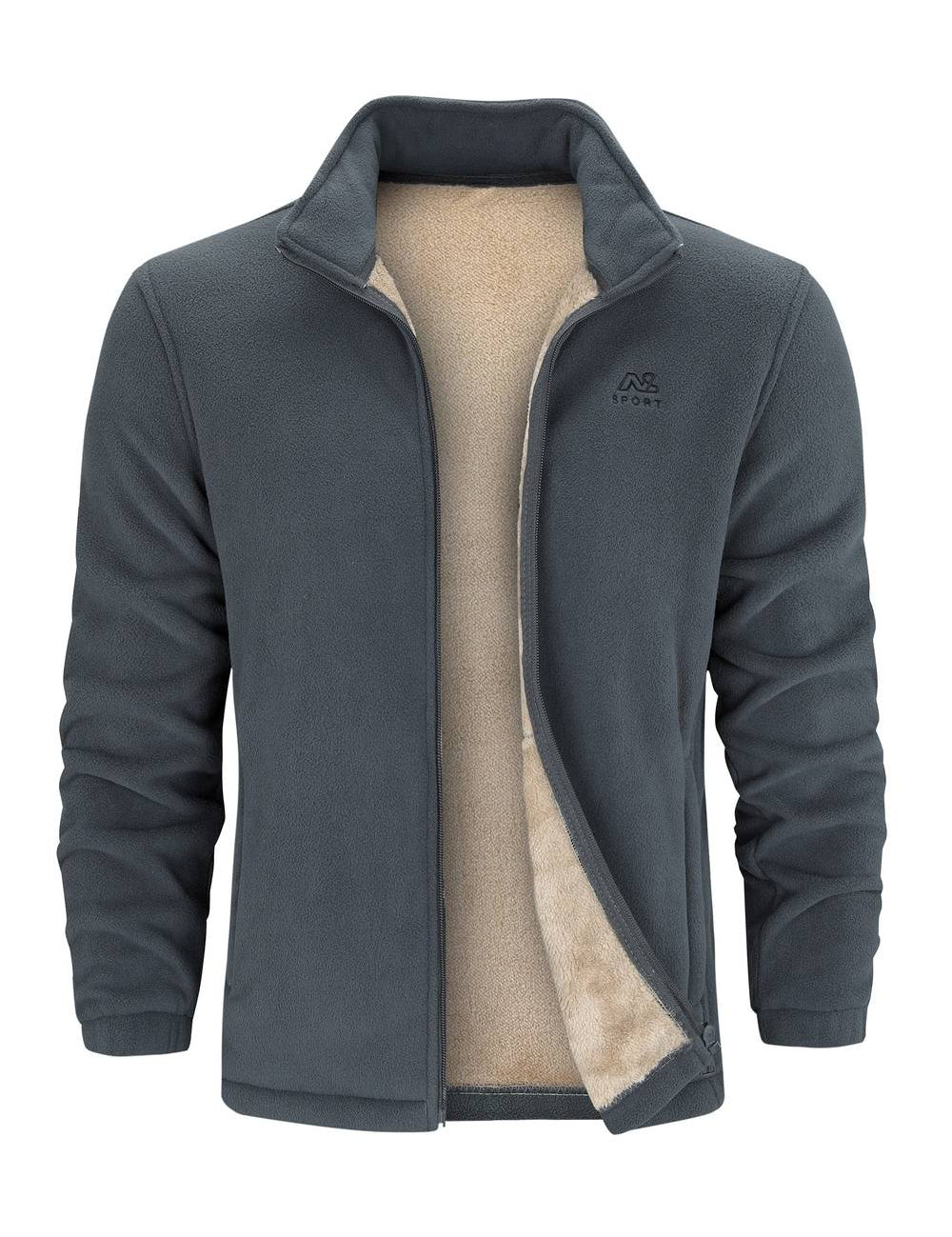Fleece vest met opstaande kraag