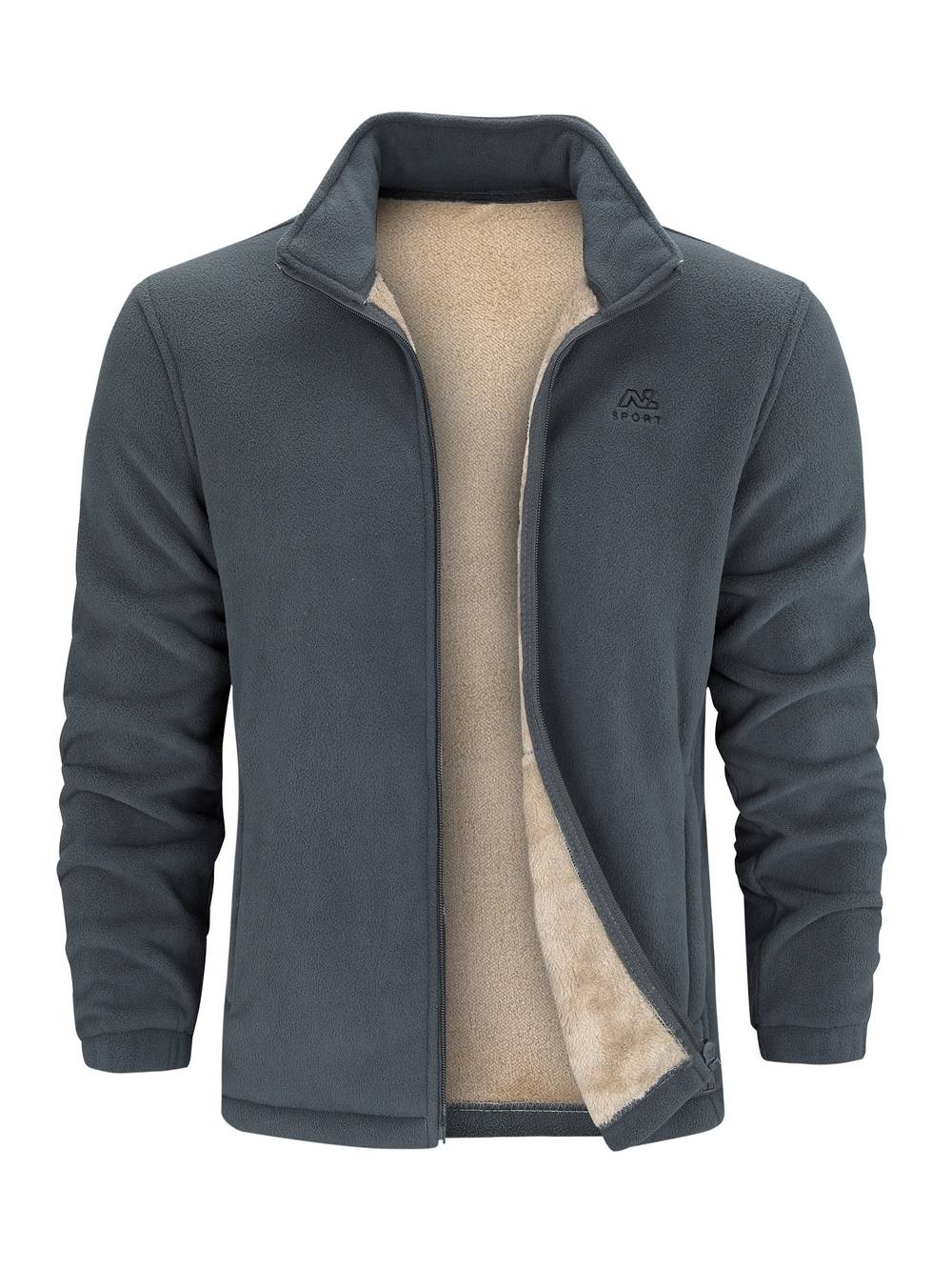Fleece vest met opstaande kraag