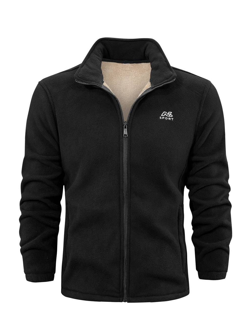 Fleece vest met opstaande kraag