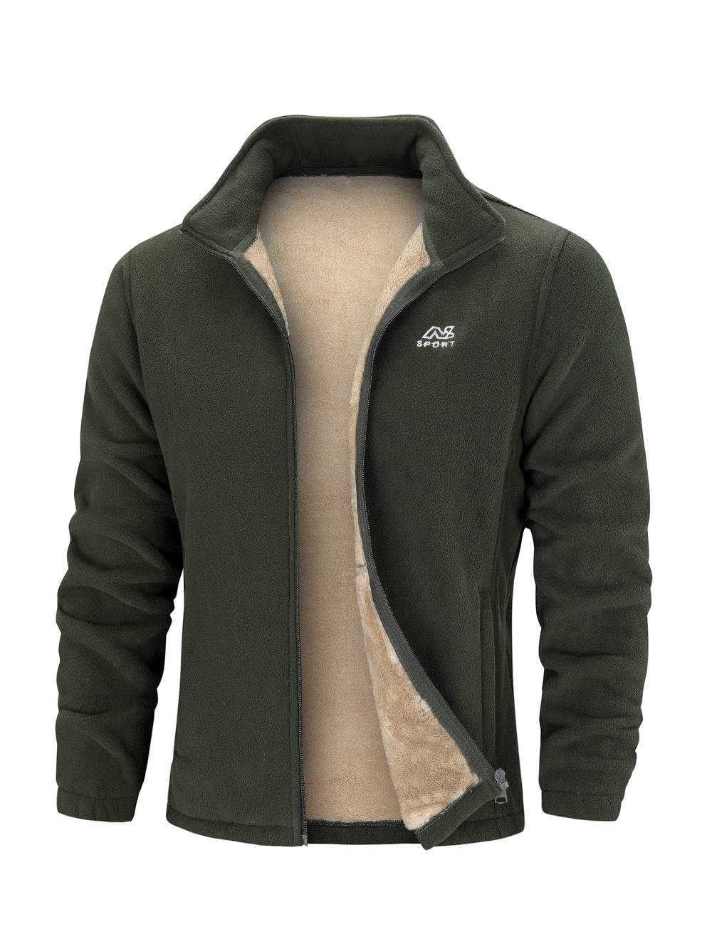 Fleece vest met opstaande kraag