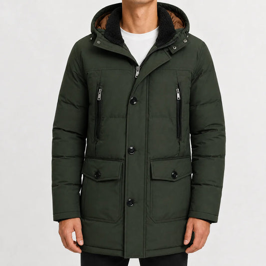 Parka met capuchon en lange mouwen