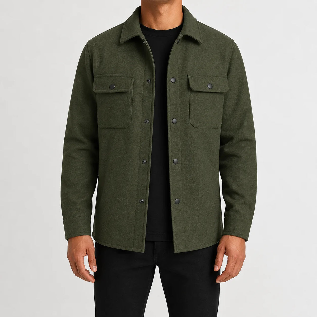 Overshirt met mandarin kraag