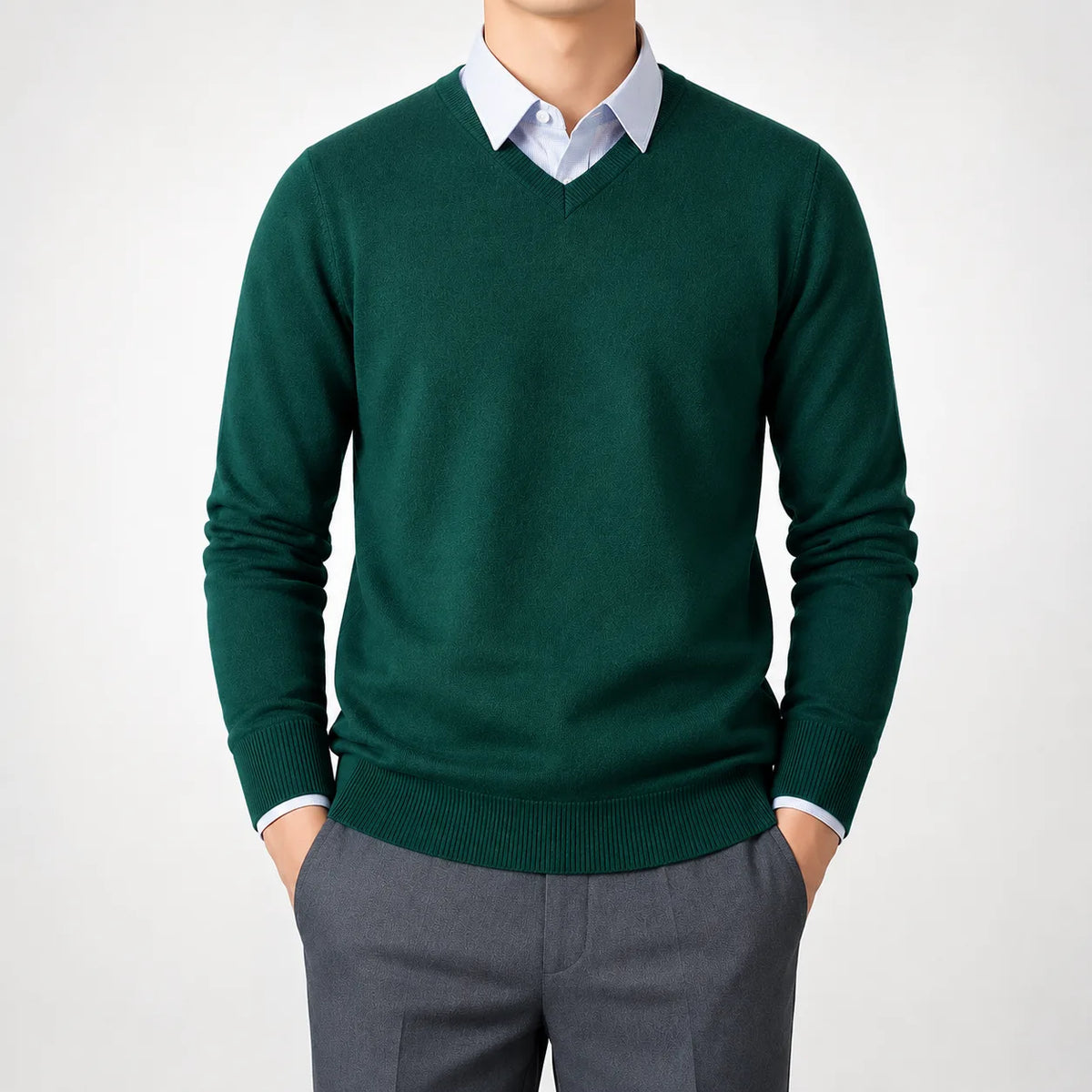 V-neck trui met lange mouwen