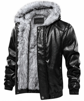 Leren jas met shearling interieur