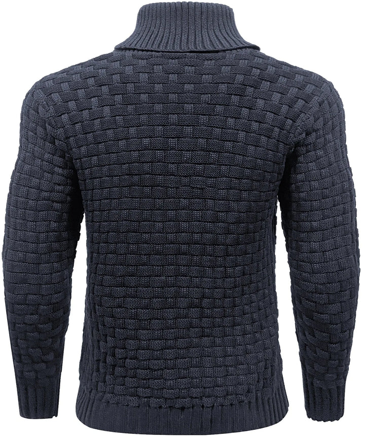 Trui met hoge gebreide kraag