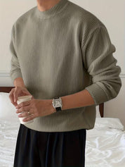 Gebreide trui met ronde hals en lange mouwen