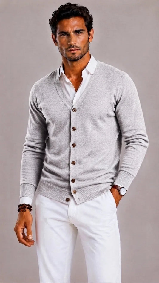 Cardigan met V-neck en knoopsluiting