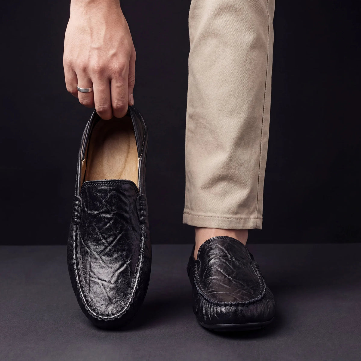 Mocassins met slip-on design