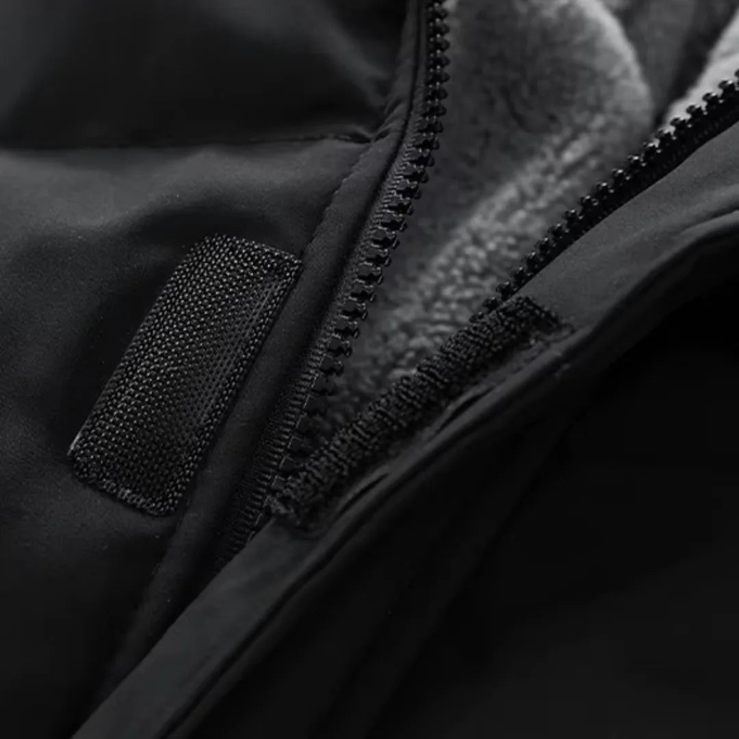 Gewatteerde jas met capuchon en elastische boorden