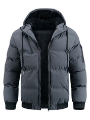 Gewatteerde jas met capuchon en fleece voering