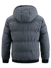 Gewatteerde jas met capuchon en fleece voering