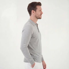 Polo shirt slim fit met lange mouwen