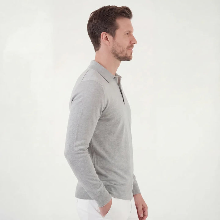 Polo shirt slim fit met lange mouwen