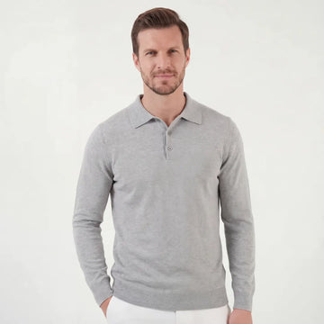 Polo shirt slim fit met lange mouwen