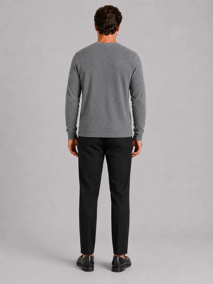 Longsleeve waffle knit shirt