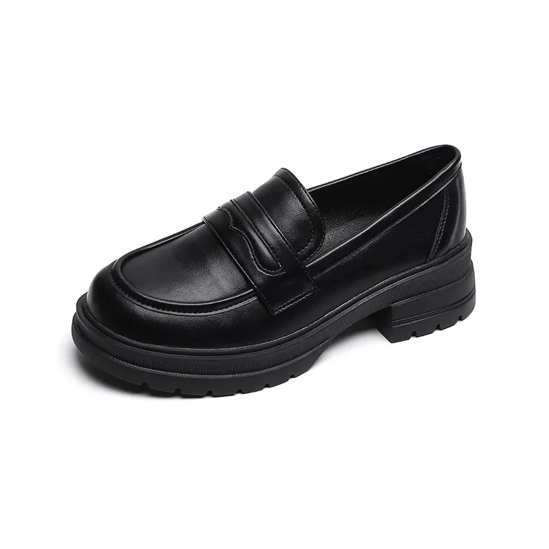 Hugo | Leren loafers met hoge hak