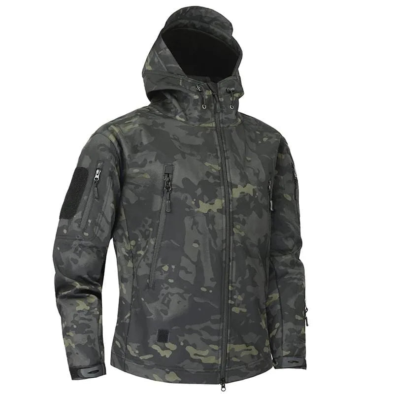 Hooded parka met camouflage patroon