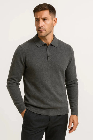 Polo sweater met lange mouwen