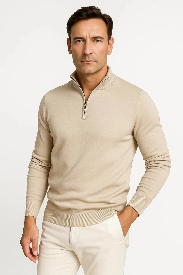 Quarter-zip trui met mock neckline