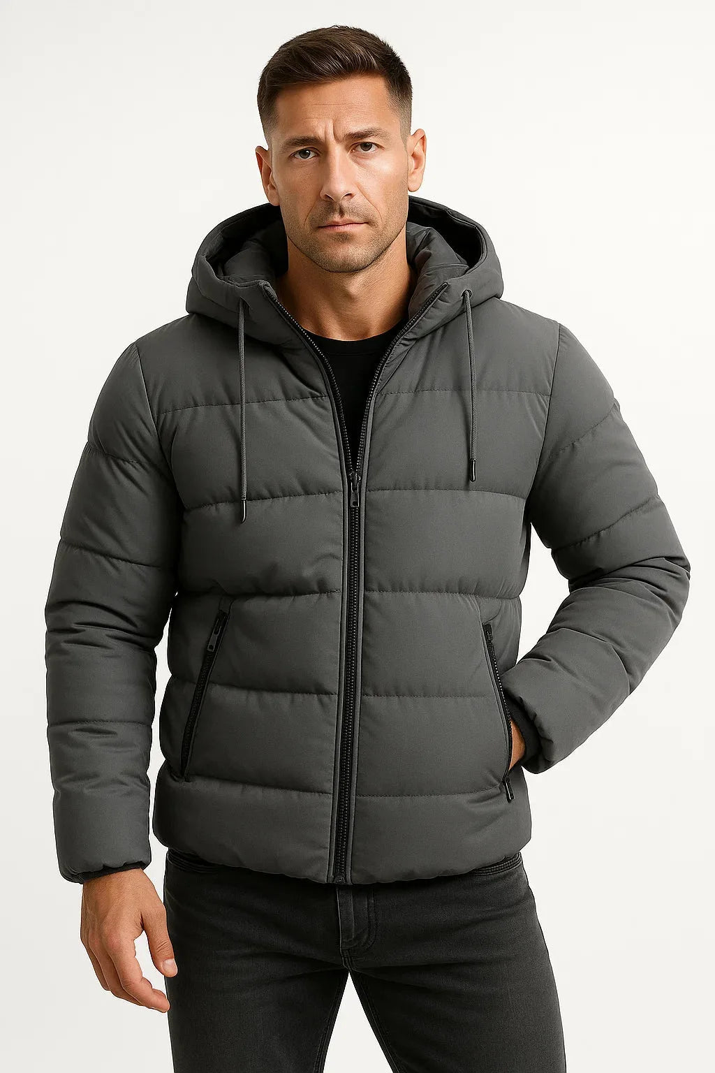 Puffer jacket met capuchon