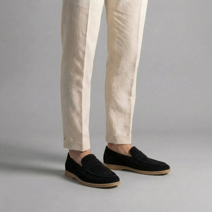 Penny loafers met suede