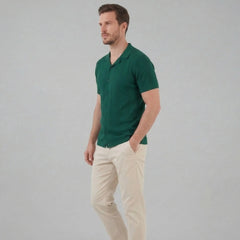 Unisex shirt met V-hals