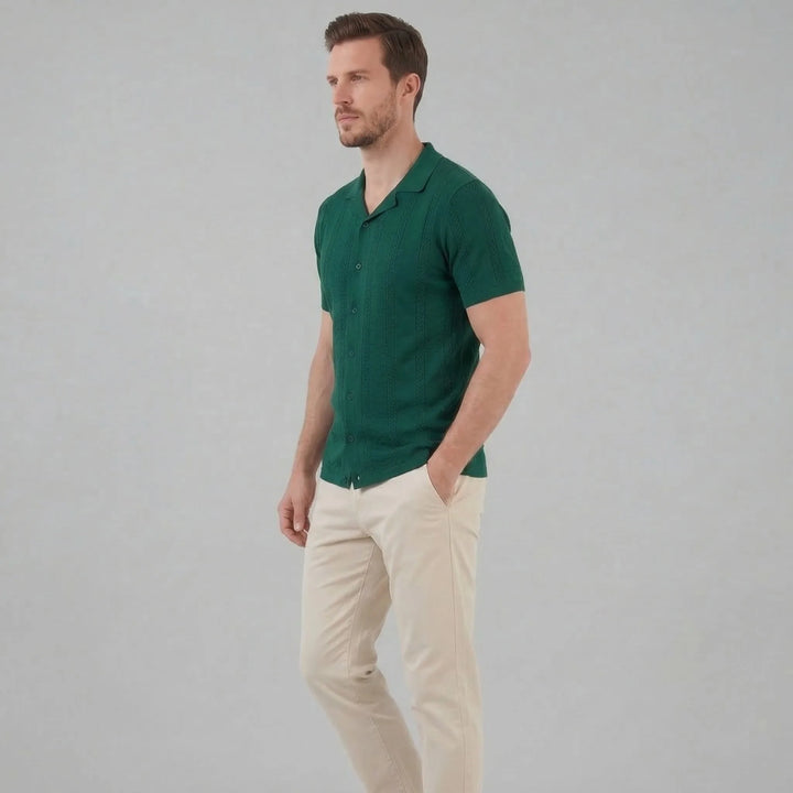 Unisex shirt met V-hals