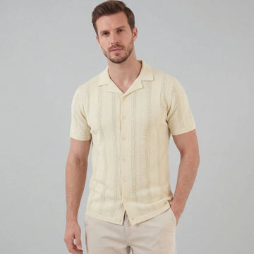 Unisex shirt met V-hals