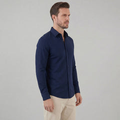 Slim fit overhemd met mandarin kraag