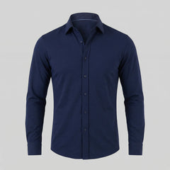 Slim fit overhemd met mandarin kraag
