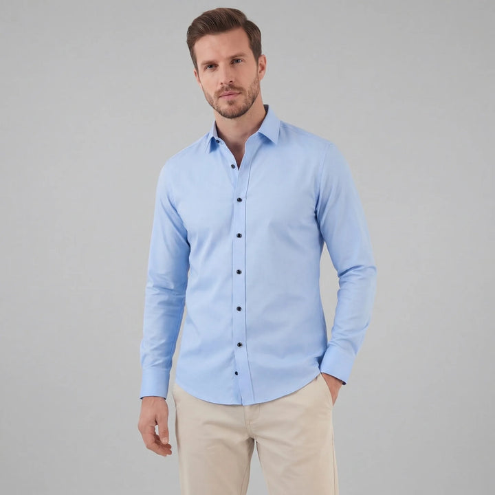 Slim fit overhemd met mandarin kraag