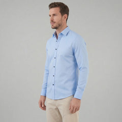 Slim fit overhemd met mandarin kraag