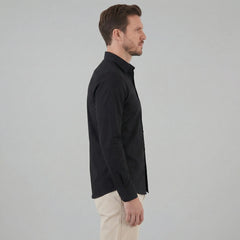 Slim fit overhemd met mandarin kraag