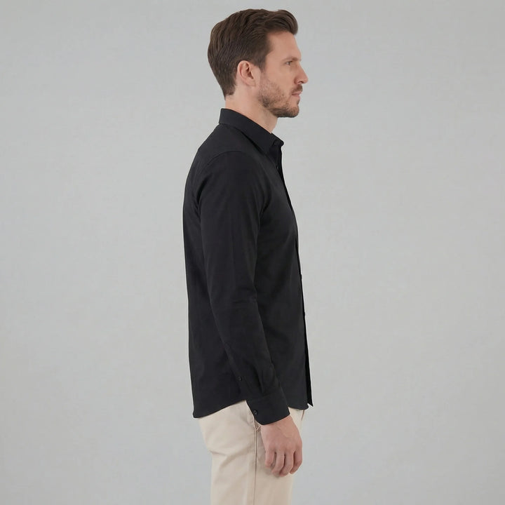 Slim fit overhemd met mandarin kraag